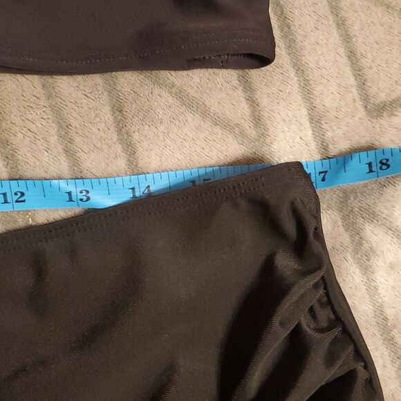 Old NAVY BLACK BIKINI Womens High Waist Swimsuits Tie Dye Scoop Neck Band - Picture 3 of 7